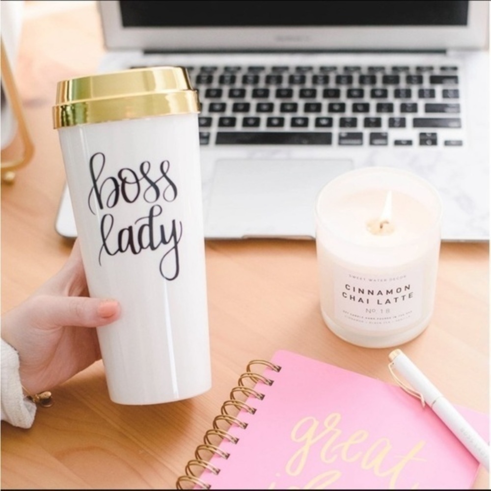 Gold Tone Travel Tumbler Coffee Mug Funny Quote